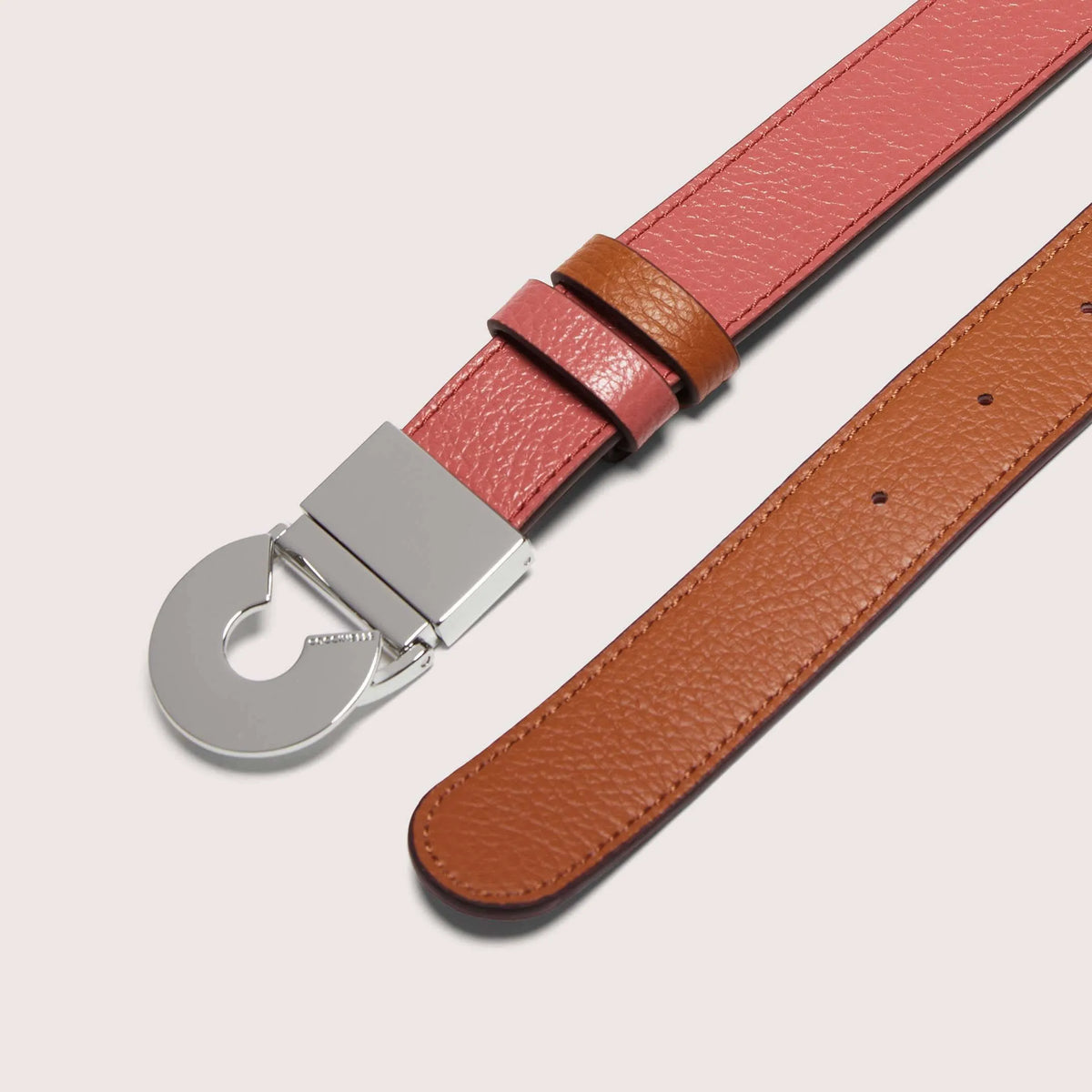 Logo C Reversible Shiny Goat red